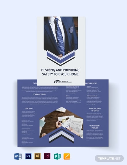 home inspector bi fold brochure sample template