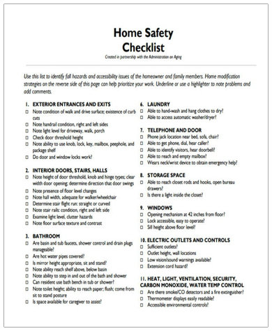 home safety checklist