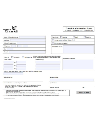 Travel Request Form Template Word