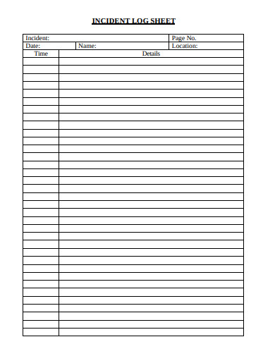 10+ Incident Log Templates - PDF