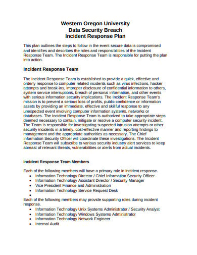 incident response plan format