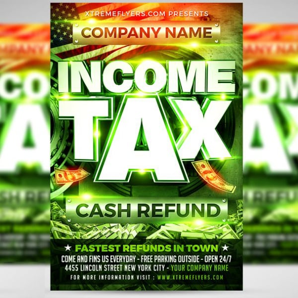 income tax financial flyer example
