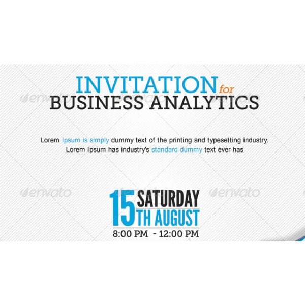 invitation for financial and business event sample