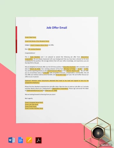 job offer email template