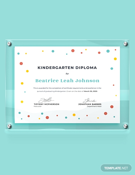 kindergarten diploma certificate download