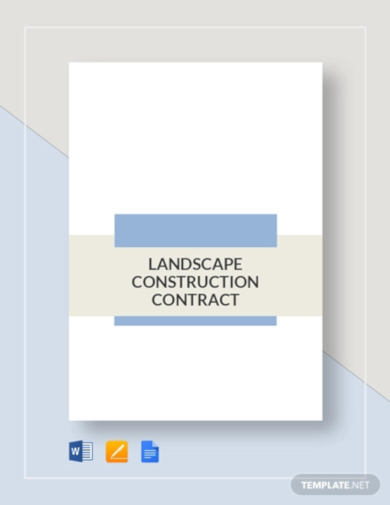landscape construction contract template
