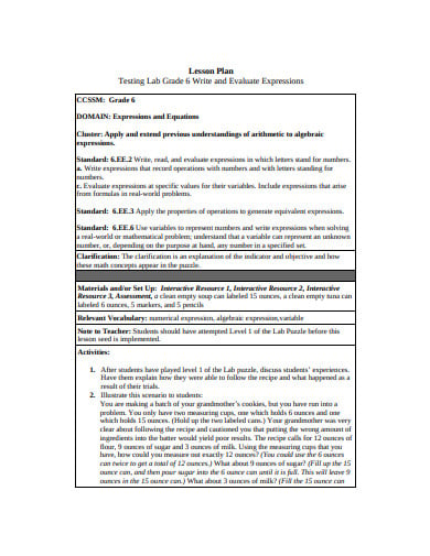 lesson plan evaluation in pdf