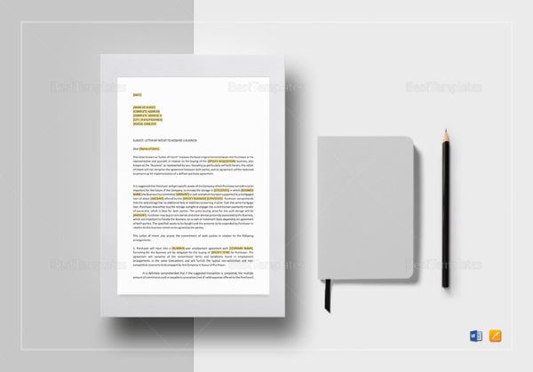 letter of intent acquisition of business mockup 2 767x