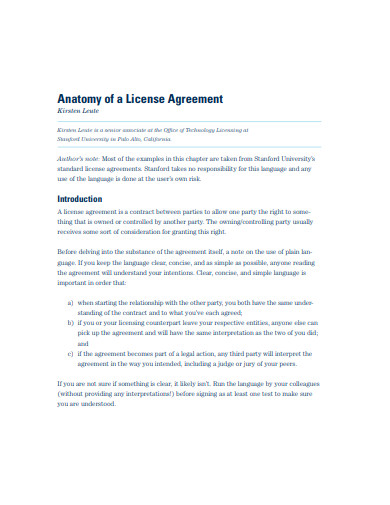 license agreement example