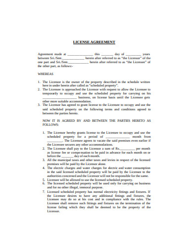 license agreement in pdf