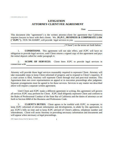 litigation-atterony-agreement-example