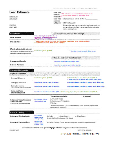 loan estimate in pdf