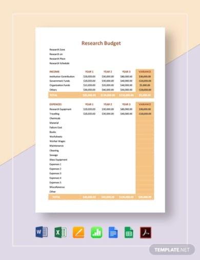 long term research budget template