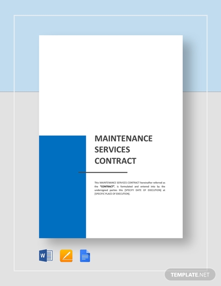maintenance services contract template