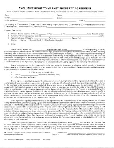 market-property-agreement-template