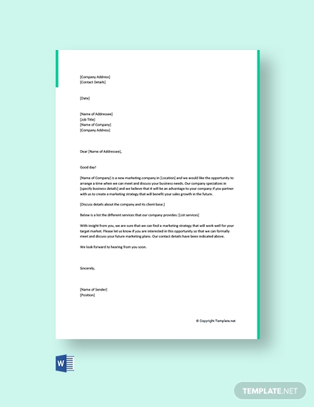 marketing letter to get clients