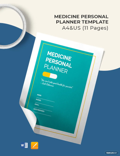 medicine personal planner templates