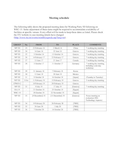 meeting schedule in pdf