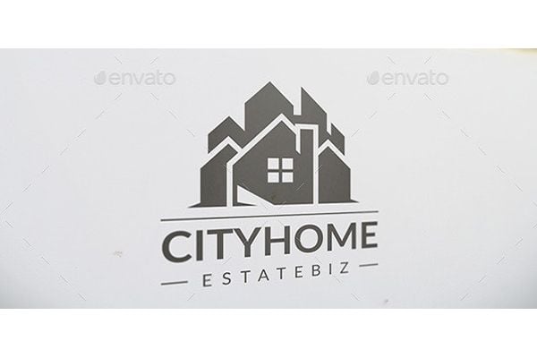 minimal city construction logo template