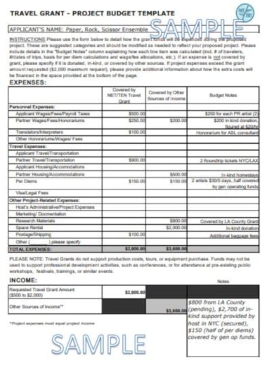 14 Grant Budget Templates Pdf Word 7684