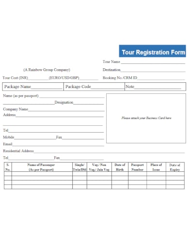 modern travel agency form template
