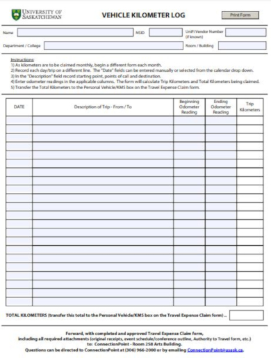 modern travel log sheet template