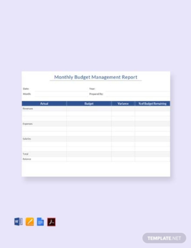 monthly budget management template