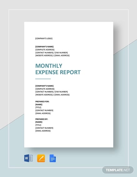 monthly-expense-report-template