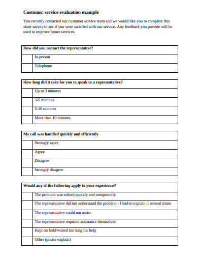 new customer evaluation form example