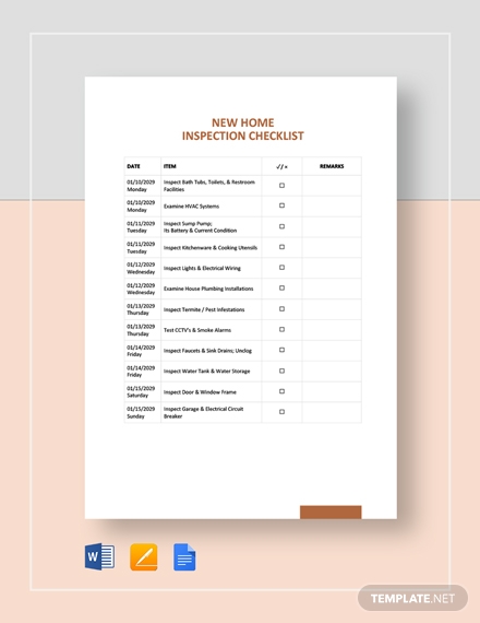 Home Inspection Checklist - 17+ Word, PDF Documents Download | Free ...