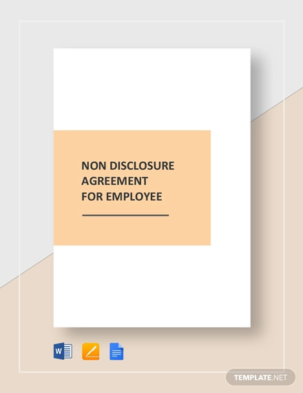 non disclosure agreement for employee template