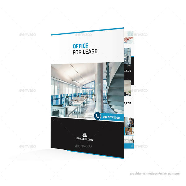 office lease bi fold brochure template