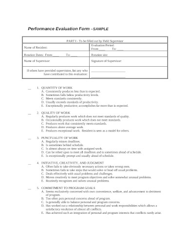 performance-evaluation-form-template