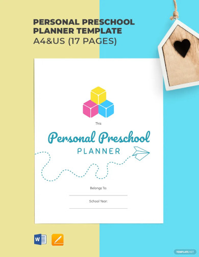 personal preschool planner template
