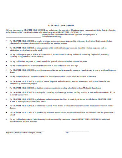 placement agreement format