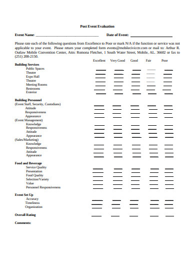 Post Event Evaluation Report Template