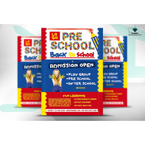 10 Preschool Flyer Templates Publisher MS Word Photoshop Pages 