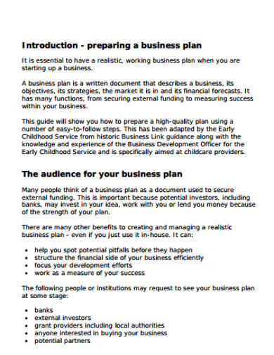 14  Preschool Business Plan Templates in Google Docs Word Pages PDF