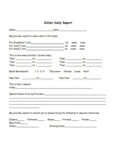 6 Preschool Daily Report Templates In PDF