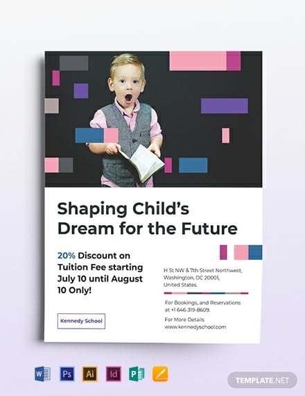 preschool promotional flyer template