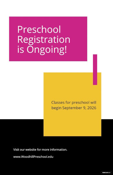 preschool registration poster template