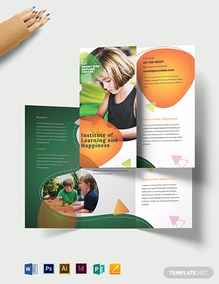 preschool tri fold brochure template