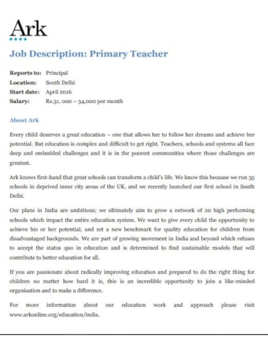 Post secondary education teacher job description