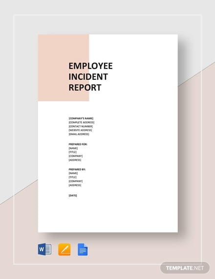printable employee incident report