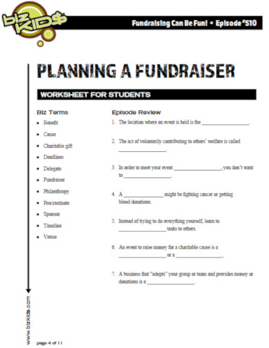 printable fundraiser worksheet template