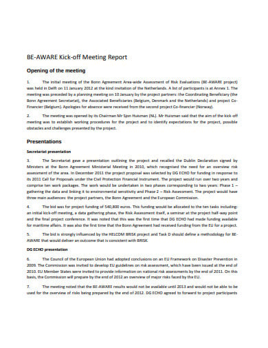 printable meeting report template
