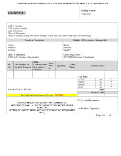 tax invoice 9 templates to download free premium templates