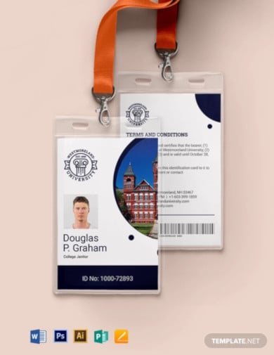 private college id card template