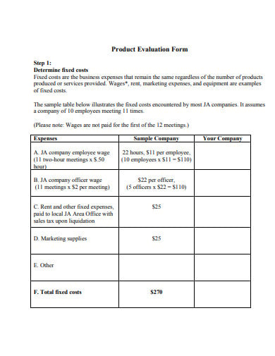 product-evaluation-form