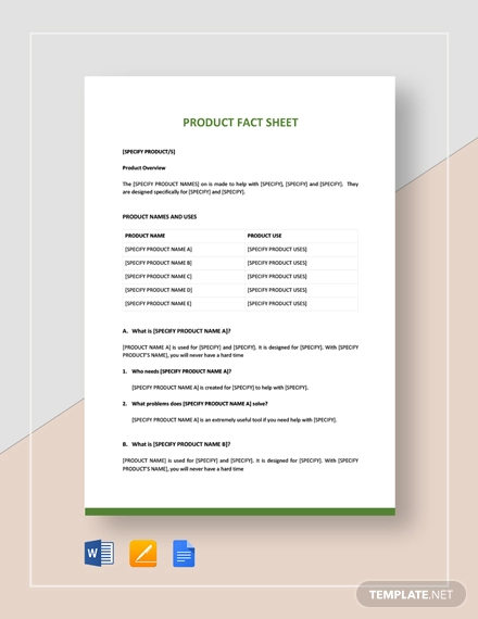 35+ Fact Sheet Templates - PDF, DOC, Apple Pages, Google Docs | Free ...